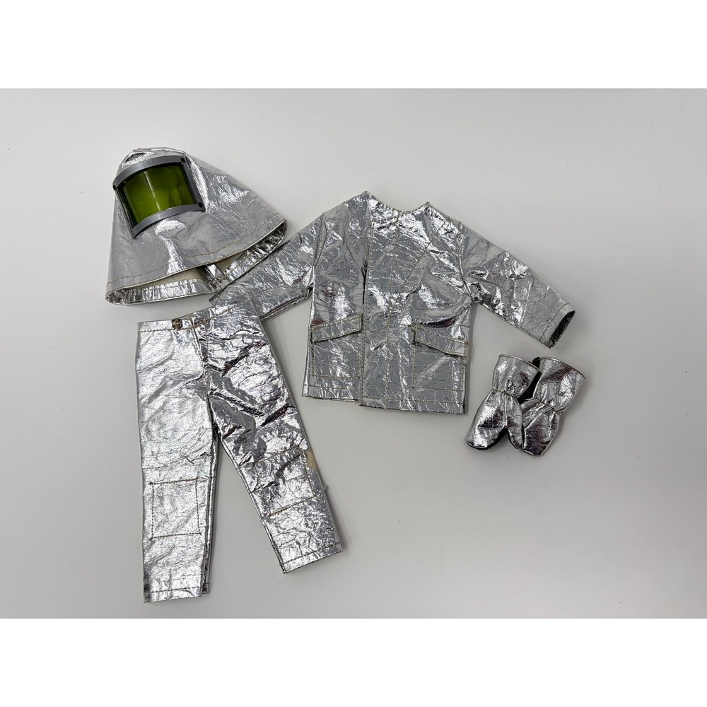 Vintage GI Joe Fire Fighter Silver Protective Suit Outfit 12" Action Figure Set